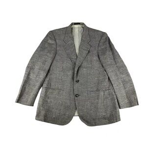 Cellini Mens Gray Inner Pockets Notch Collared Long Sleeve Blazer Jacket Size 40